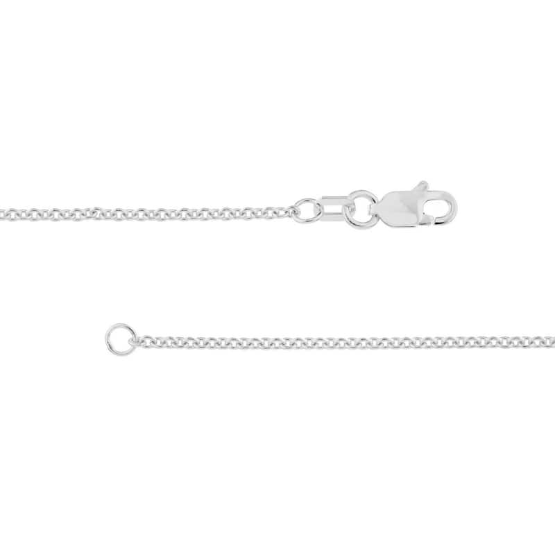 Curata 14k White Gold 1.5mm Cable Chain Necklace (Lobster)