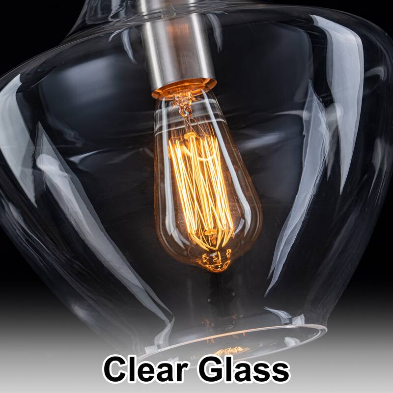 Starsky 1-light Modern Teardrop Pendant Light with Thick Clear Glass Shade