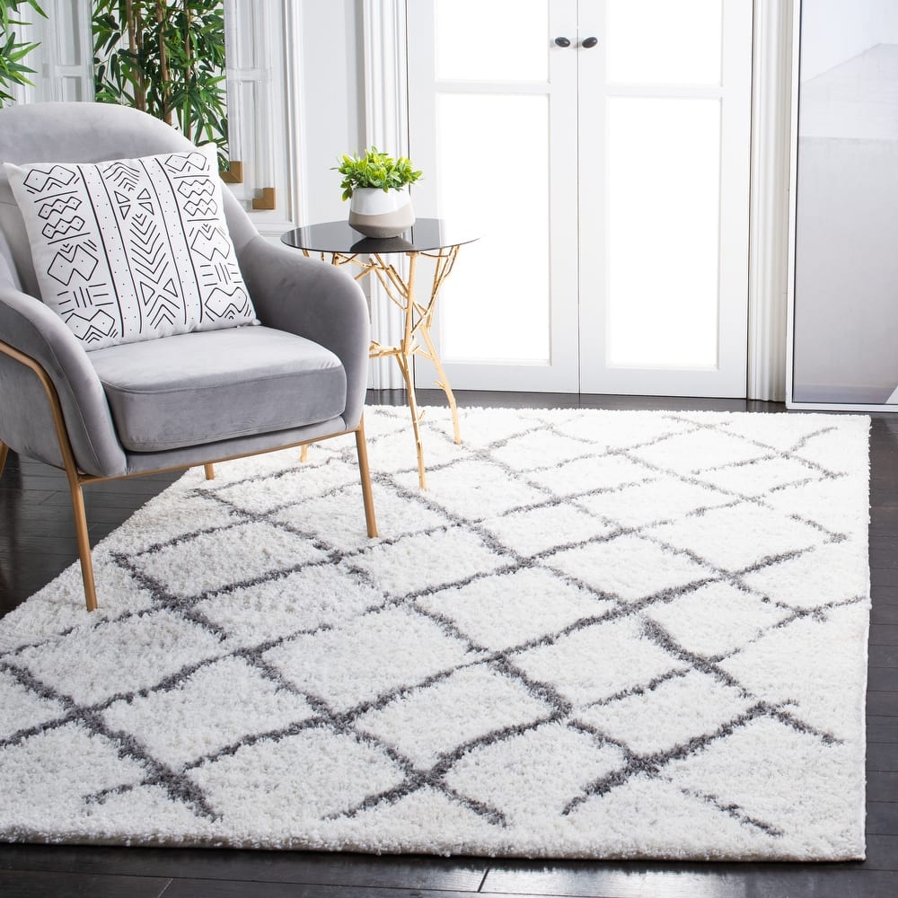 SAFAVIEH Berber Shag Toyo Light Grey/Cream Rug