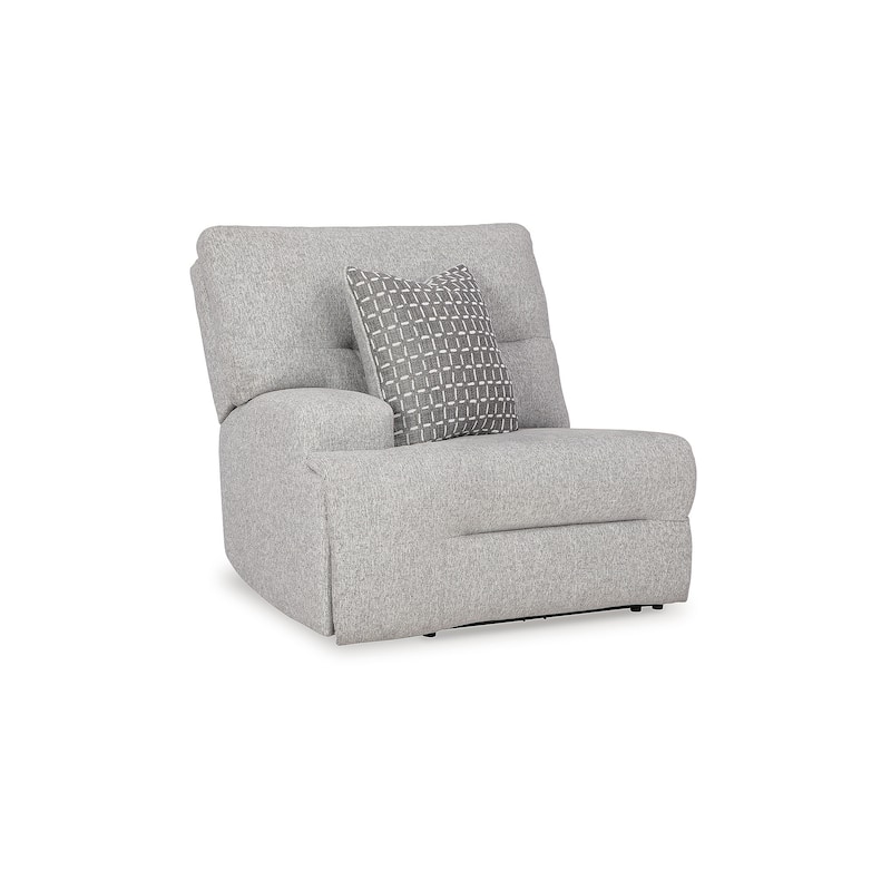 Signature Design by Ashley Acklen Place Light Gray 3-Piece Power Reclining Sectional Sofa with Chaise - 94" W x 70" D x 40" H