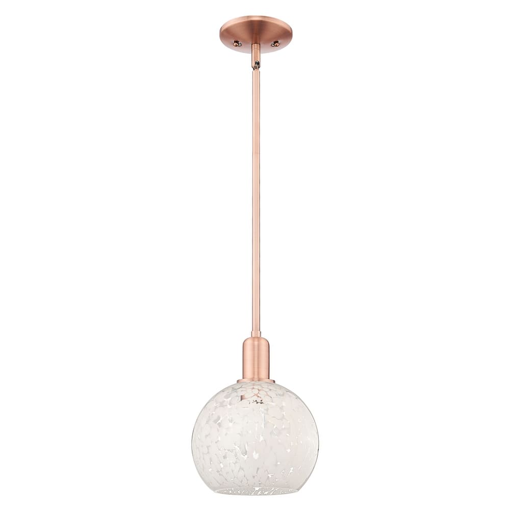 Innovations Lighting Endless Possibilities Arcadia - White Mouchette - 1 Light 8" Stem Hung Mini Pendant