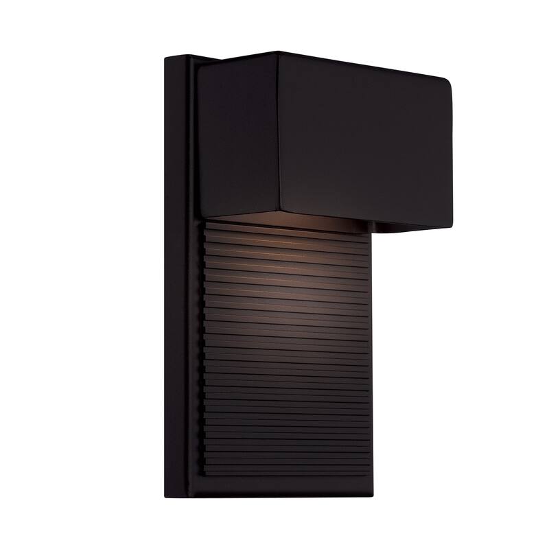 Hiline 8in LED Indoor or Outdoor Wall Light 3000K in Black - 8-inch - Black - 8-inch