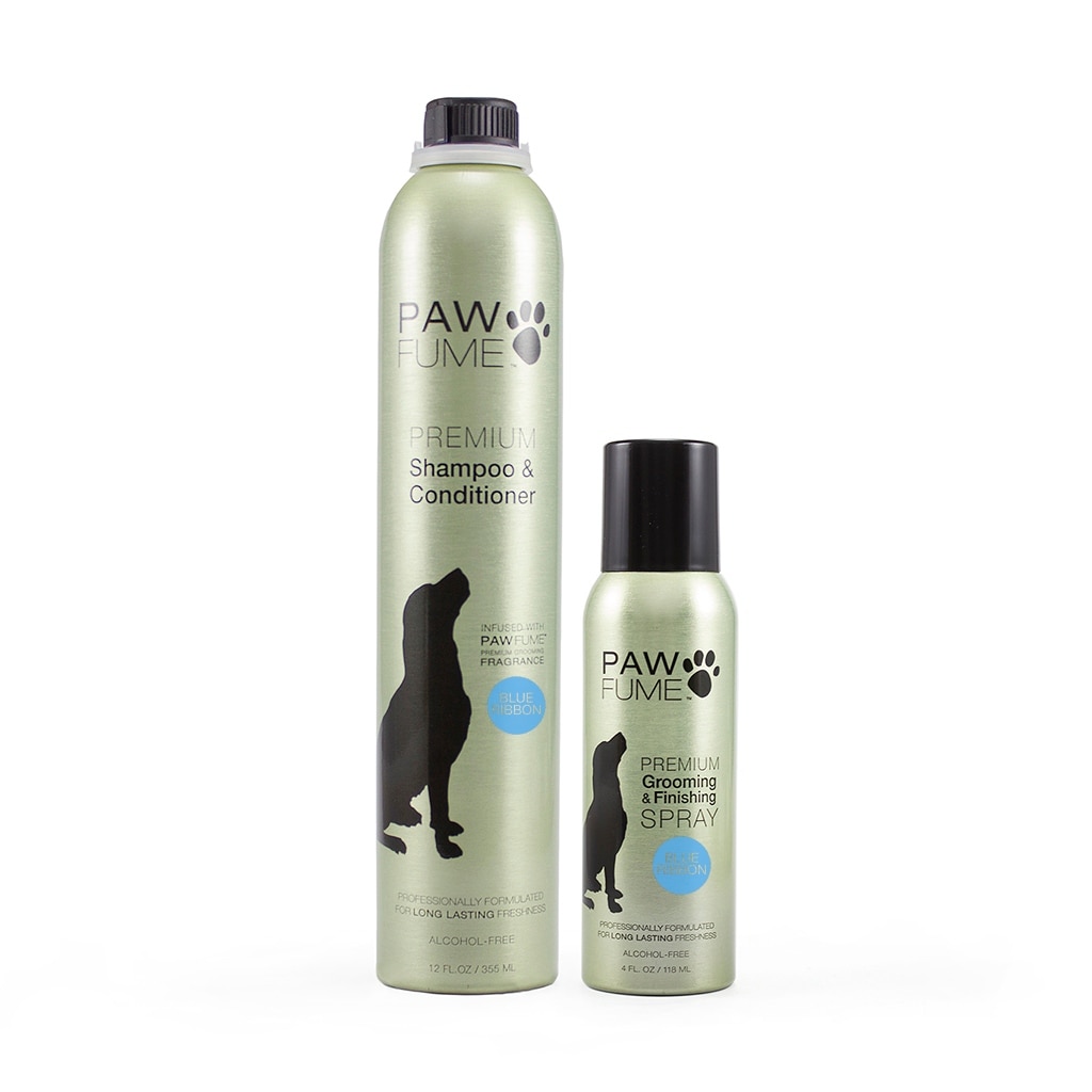 Pawfume Blue Ribbon Grooming Spray with Shampoo Conditioner Set