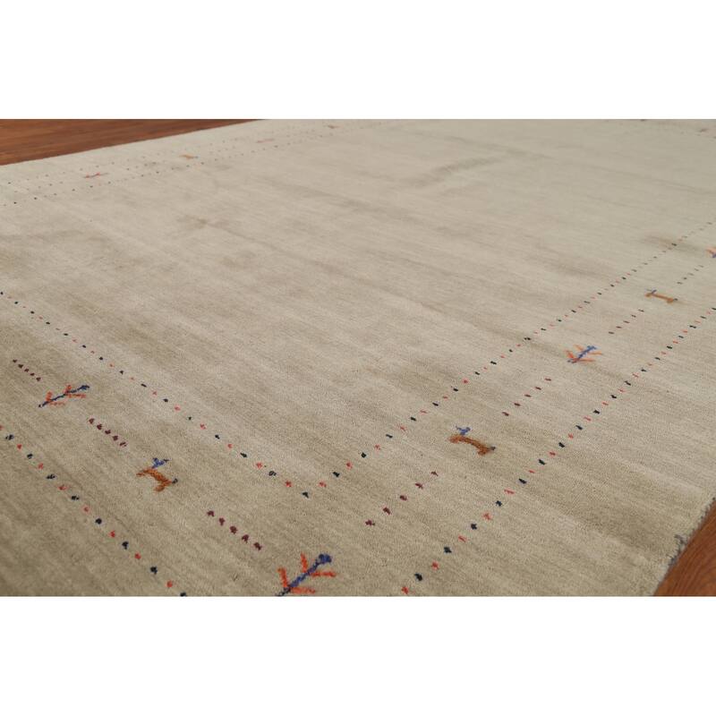 Little Animals Tribal Gabbeh Area Rug Hand-Knotted Wool Carpet - 6'6"x 9'10"