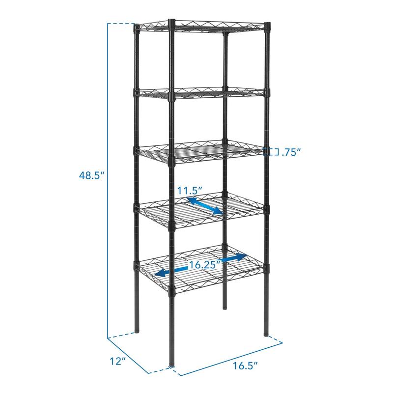 Mount-It! 5 Tier Metal Shelving Unit Pantry Storage