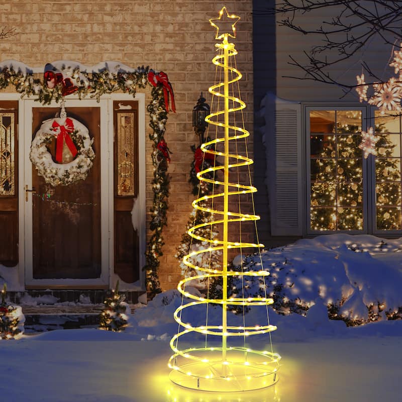6 FT Spiral Christmas Tree w/ LED Lights 10 Lighting Modes APP Control