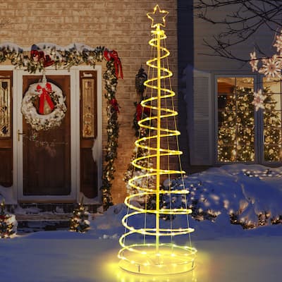 6 FT Spiral Christmas Tree w/ LED Lights 10 Lighting Modes APP Control
