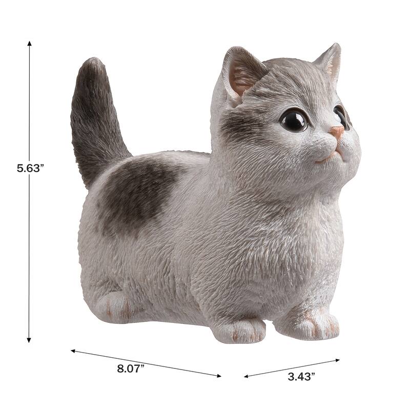 Sitting Cat Kitten Statue-Gray