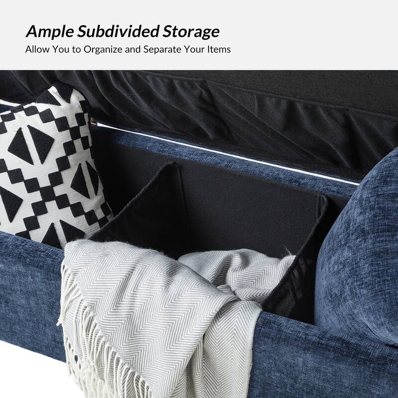 Angelus Upholstered Flip Top Storage Bench withTwo Pillows and Arms by HULALA HOME
