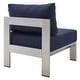 preview thumbnail 22 of 21, Shore Sunbrella Outdoor Patio Aluminum 9 Piece Sectional Sofa Set
