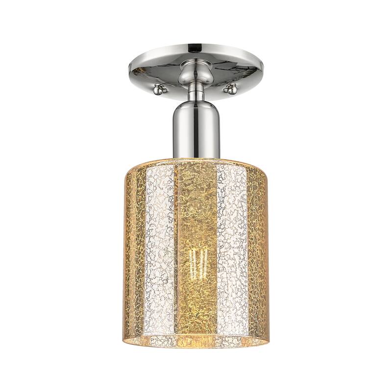 Innovations Lighting Endless Possibilities Arcadia - Cobbleskill - 1 Light 5" Semi-Flush Mount - Mercury/Polished Nickel
