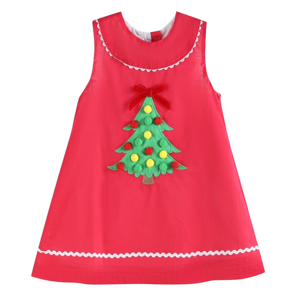 Lil Cactus Red Pompom Christmas Tree Dress