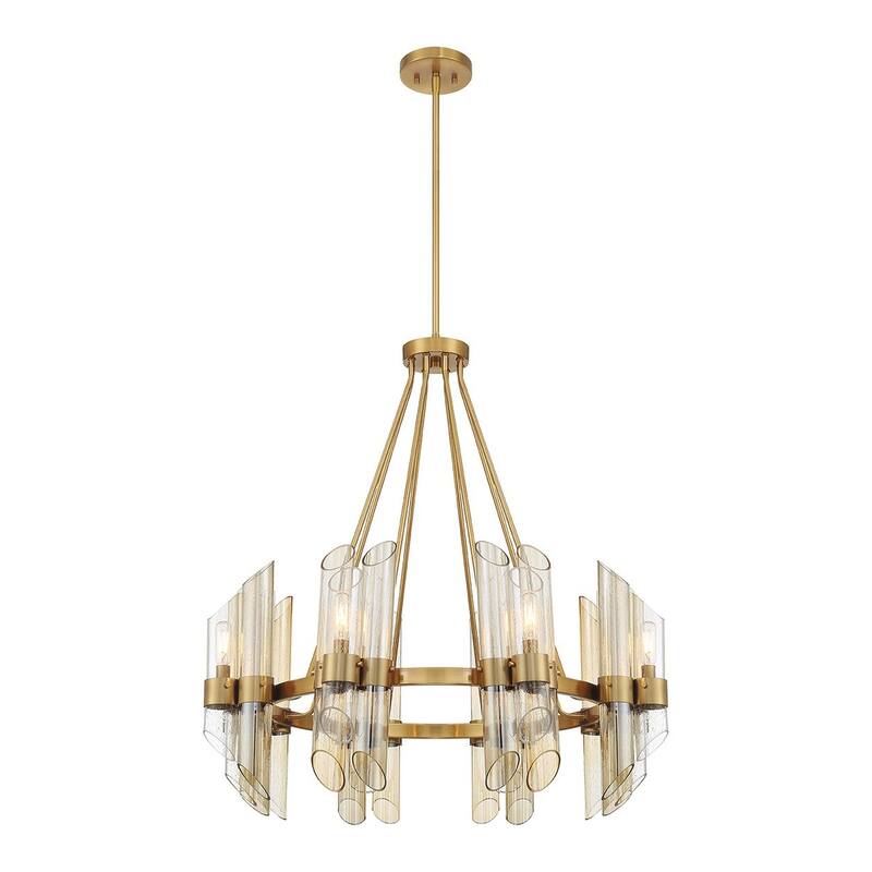 Warm Brass Eight Light Chandelier from the Biltmore Collection
