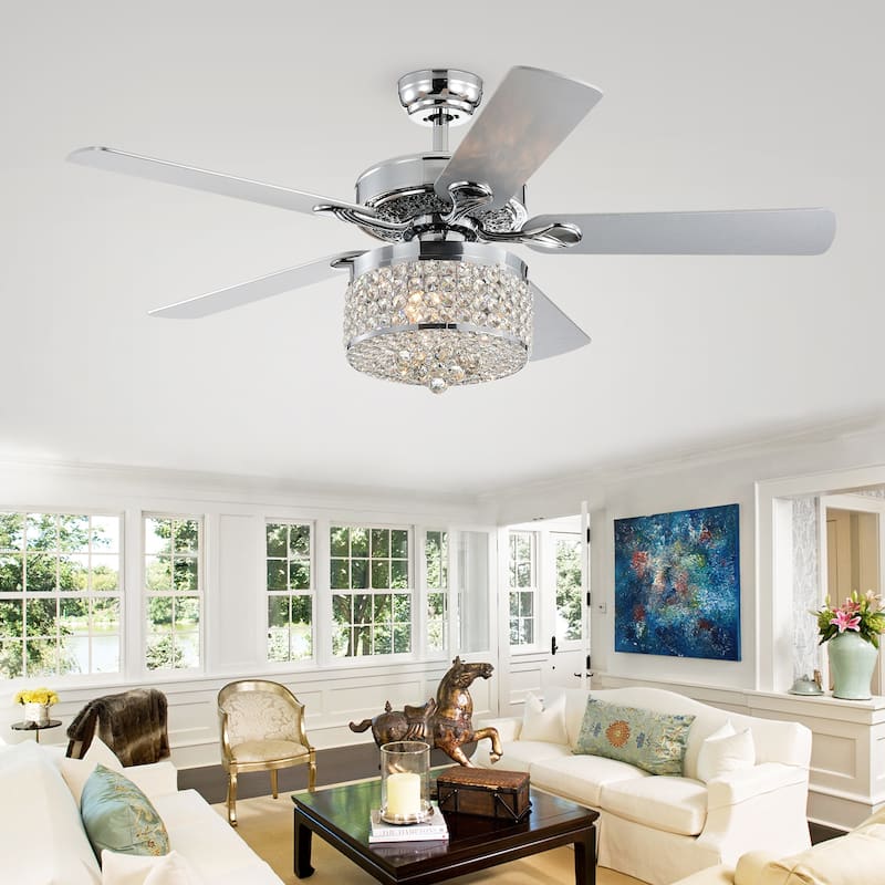 Silver Orchid Nissen Chrome 52 inch 5 Blade Ceiling Fan - 52-inches Diameter - 52-inches Diameter