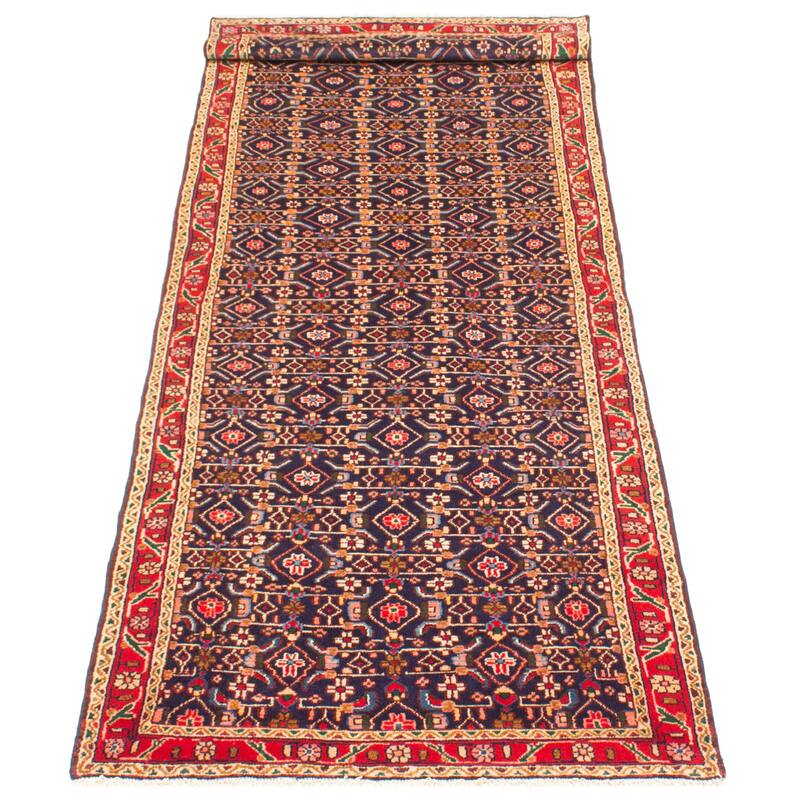 ECARPETGALLERY Hand-knotted Andelz Navy Wool Rug - 3'5 x 9'7