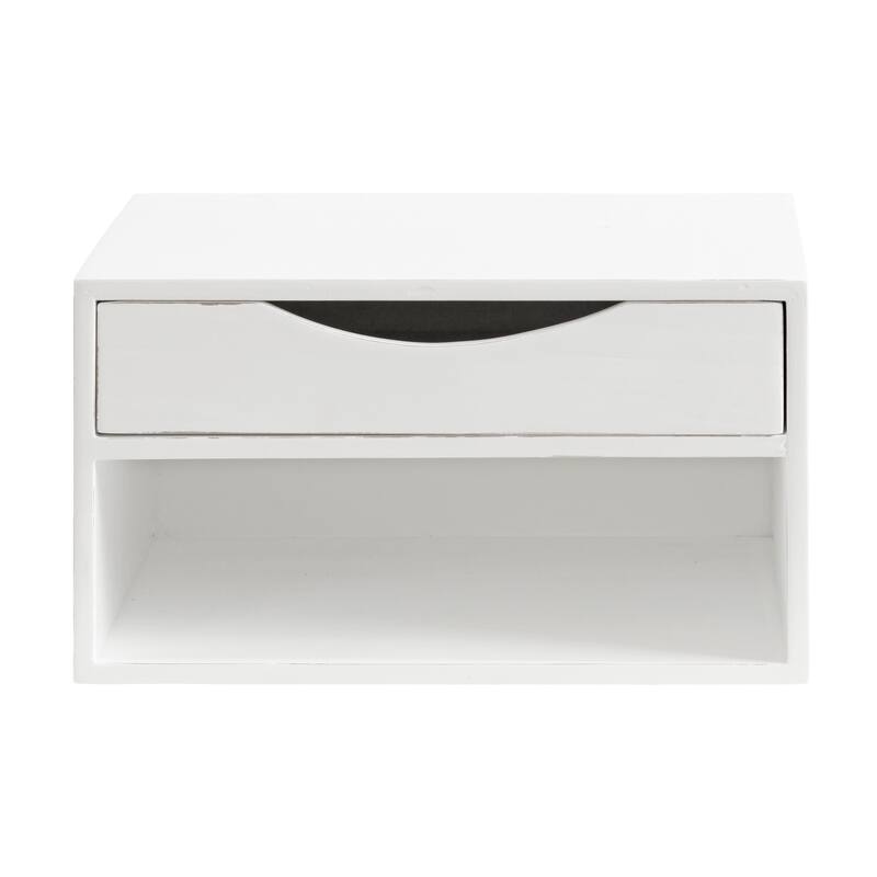 Kate and Laurel Hutton Floating Wall Shelf with Drawer - 12.5x10x7