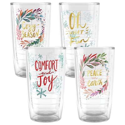 Tervis EttaVee Sleigh All Day Festive Christmas Holiday Season Made in USA Double Walled Insulated Travel Tumbler, Assorted