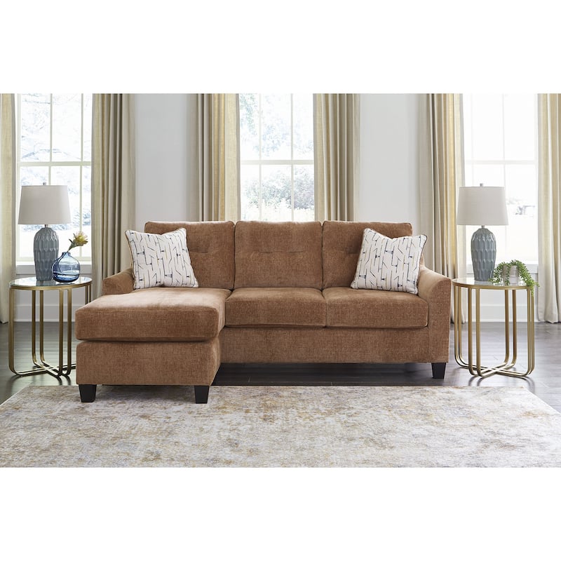 Signature Design by Ashley Amity Bay Sofa Chaise - 90"W x 62"D x 41"H - Clay
