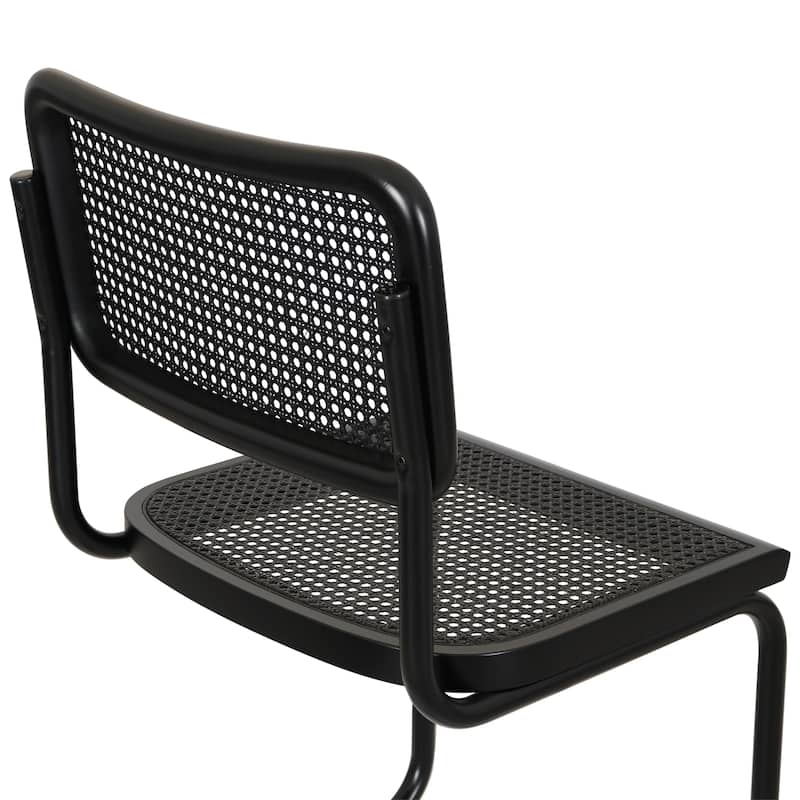Breuer Chair Company Marcel Breuer Cesca Cane Cantilever Side Chair w/ Black Steel Frame (Various Wood & Cane Colors)
