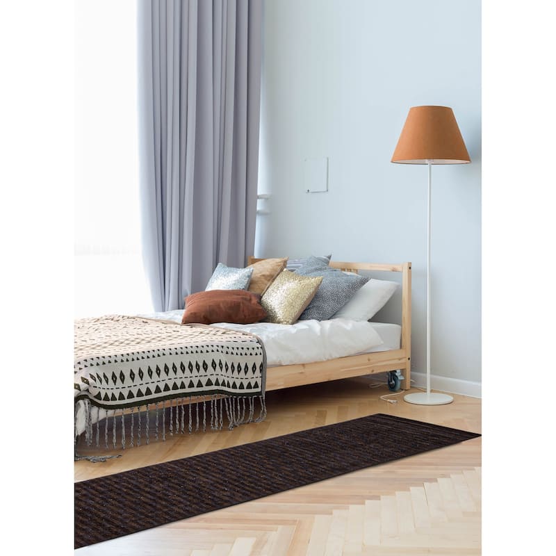 ECARPETGALLERY Hand-knotted Opulence Black, Dark Navy Wool Rug - 3'2 x 11'6