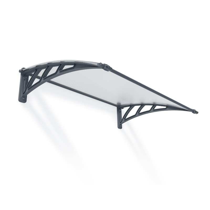 Neo 2.5 ft. Gray/Diffused Door and Window Awning series