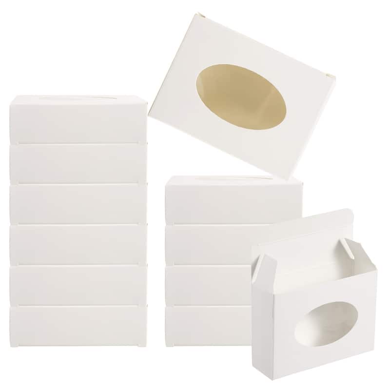 4"x3"x1" Paper Soap Box with Window, 30 Pack Soap Boxes Oval