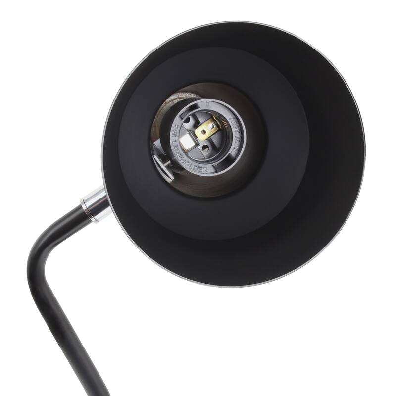 Modern Metal Gooseneck Desk Lamp with Dual USB Charging Ports Adjustable Arm Multiple Colors - 7.8" (L) x 5.2" (W) x 15.2" (H)
