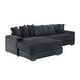 preview thumbnail 4 of 11, 111.4'' Modern L-Shaped Corduroy Sectional Sofa with 8 exquisite throw pillows and Ergonomic Armrests for Living Room
