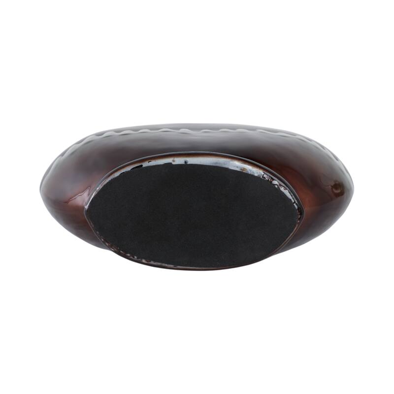 Glass Decorative Vase Modern Sculptural Metal Accent Artisan Details