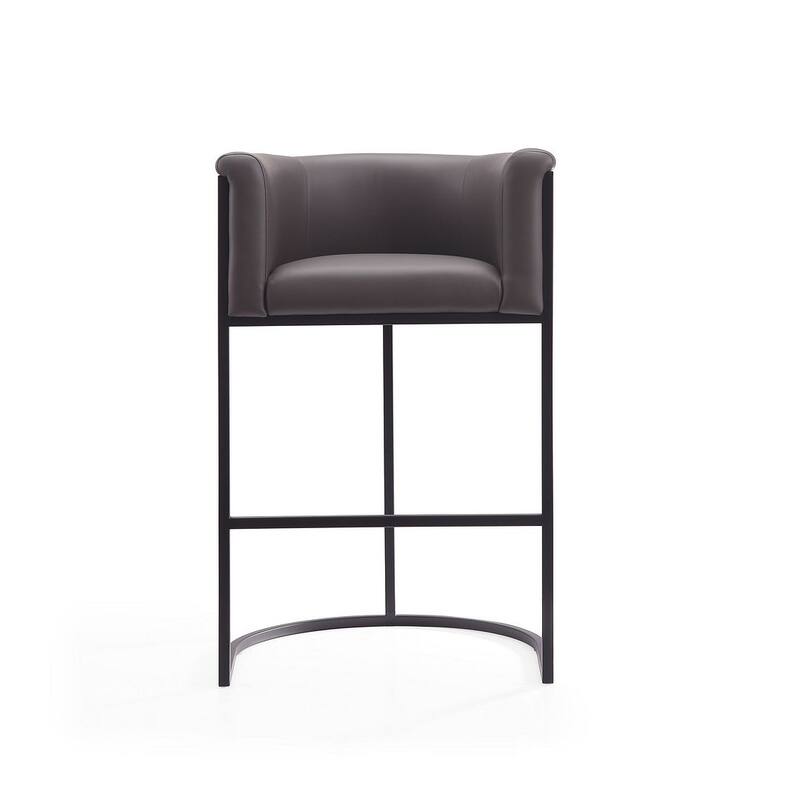 Manhattan Comfort Cosmopolitan 37.8 in. Black Metal Barstool (Set of 2)