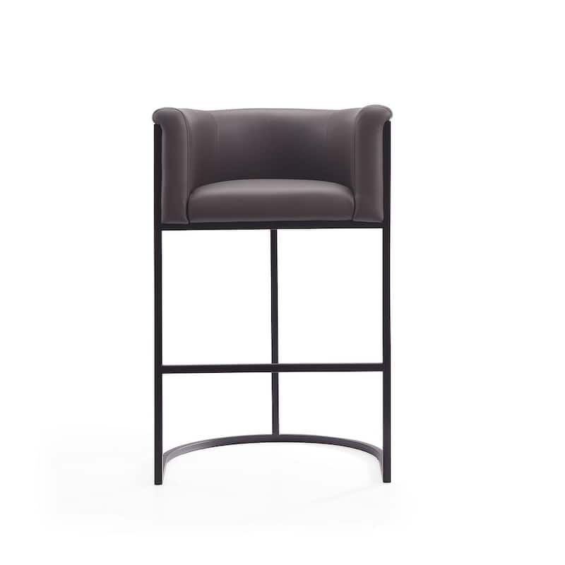 Manhattan Comfort Cosmopolitan 37.8 in. Black Metal Barstool (Set of 3)