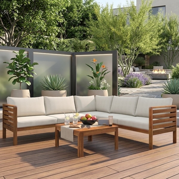 Acacia L-Shape Outdoor Conversation Set by Leisure Zone - On Sale