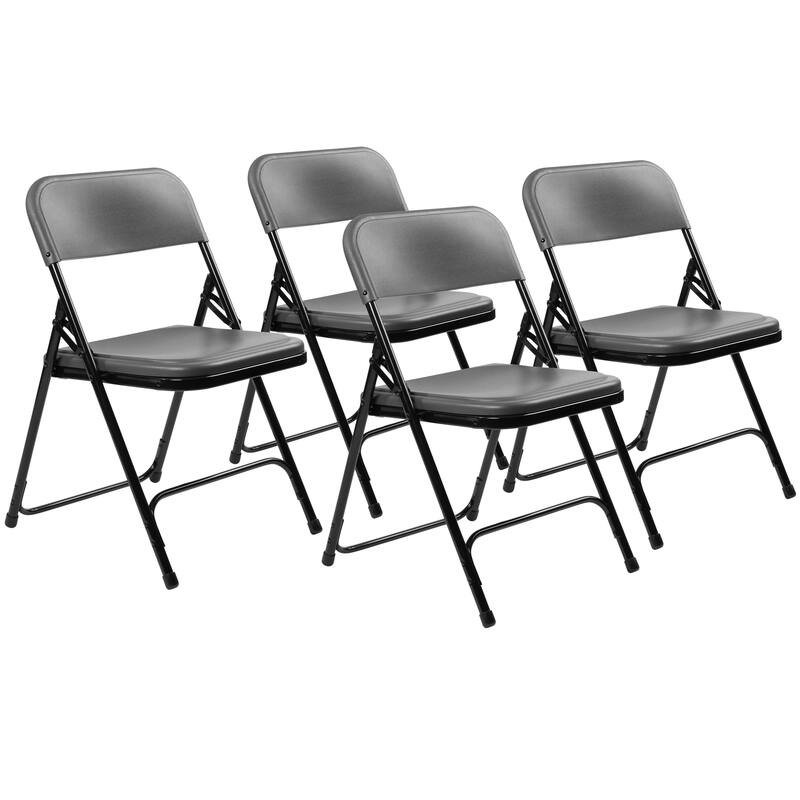 (4 Pack) NPS 800 Series Premium Lightweight Plastic Folding Chair, Charcoal Slate