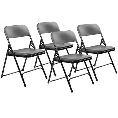 (4 Pack) NPS 800 Series Premium Lightweight Plastic Folding Chair, Charcoal Slate