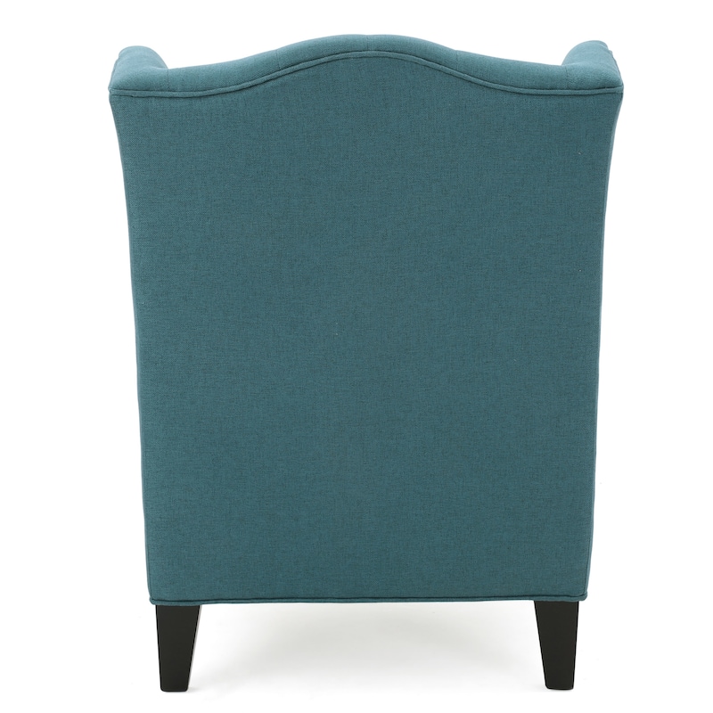 Contemporary Design Upholstered Wingback Chair, Hi-back Club Chair with Wood Legs