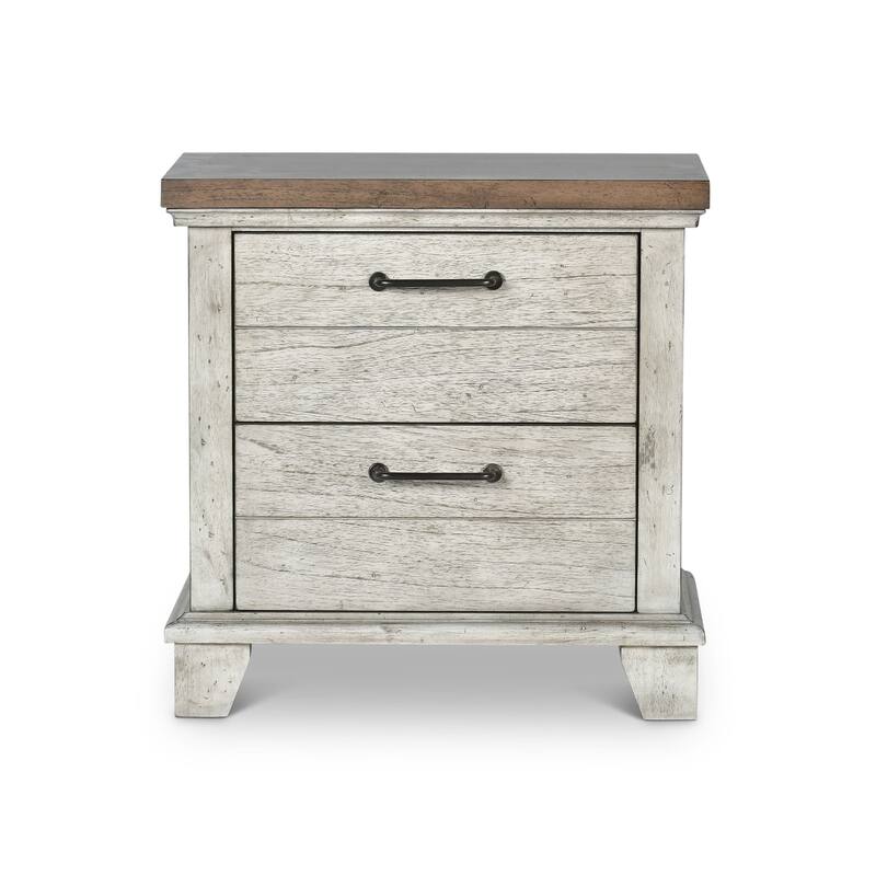 Steve Silver Overlook Two-tone 2-drawer Nightstand - Rustic Ivory and Honey
