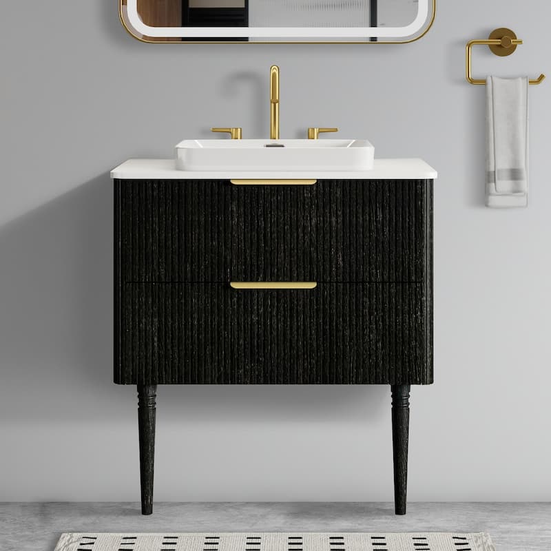Freestanding Bathroom Vanity with Ceramic Sink