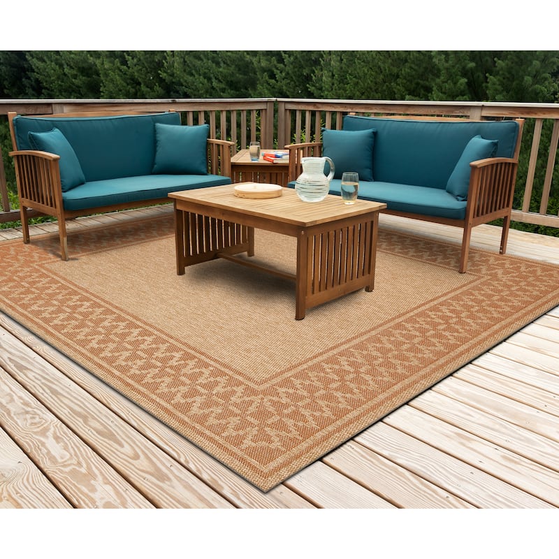 Liora Manne Sahara Diamond Border Indoor/Outdoor Rug