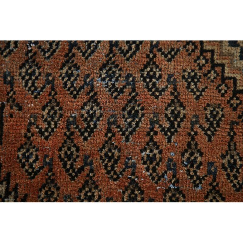 Geometric Botemir Persian Vintage Accent Rug Handmade Wool Carpet - 3'5" x 5'2"