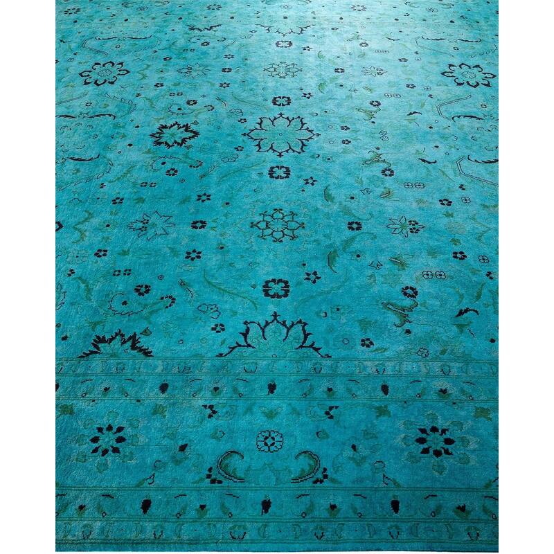 Fine Vibrance, One-of-a-Kind Hand-Knotted Area Rug - Blue, 9' 2" x 12' 5" - 9' 2" x 12' 5"