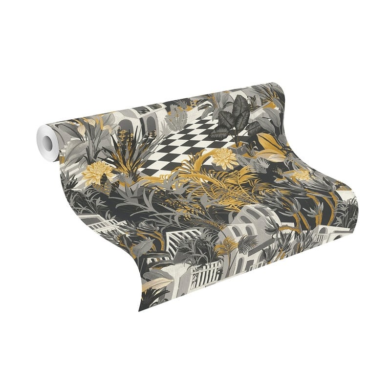 Rasch Merian Grey Architectural Wallpaper