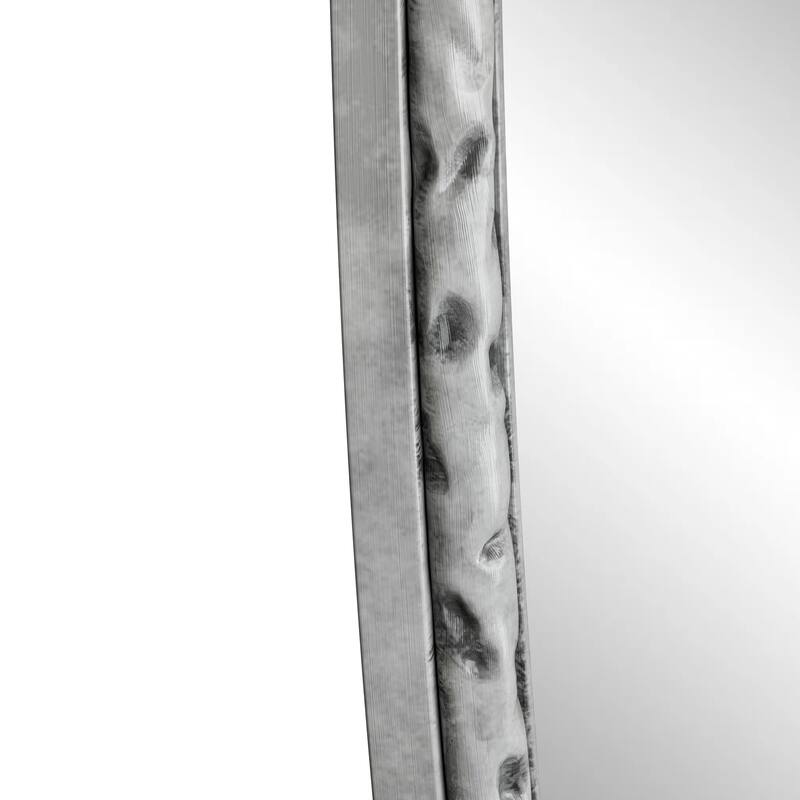 Iron Art Oval Retro Mirror - Antique Effect, Silver, Wall Hanging - Silver