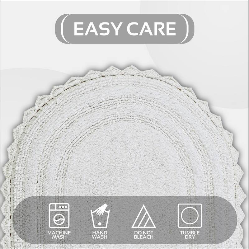 Better Trends Bath Rugs Set 100% Cotton Soft & Water Absorbent Tufted Bathroom Rug for Shower, Sink Bath Mats Lilly Crochet