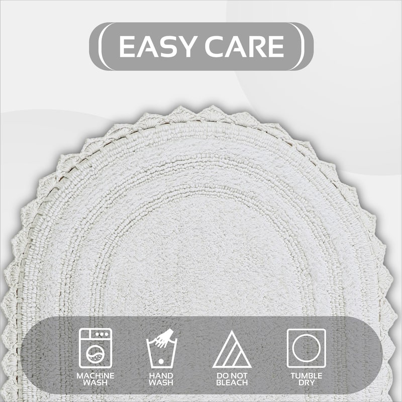 Better Trends Bath Rugs 100% Cotton Soft & Water Absorbent Reversible Tufted Bathroom Rug for Shower, Sink Mats Lilly Crochet