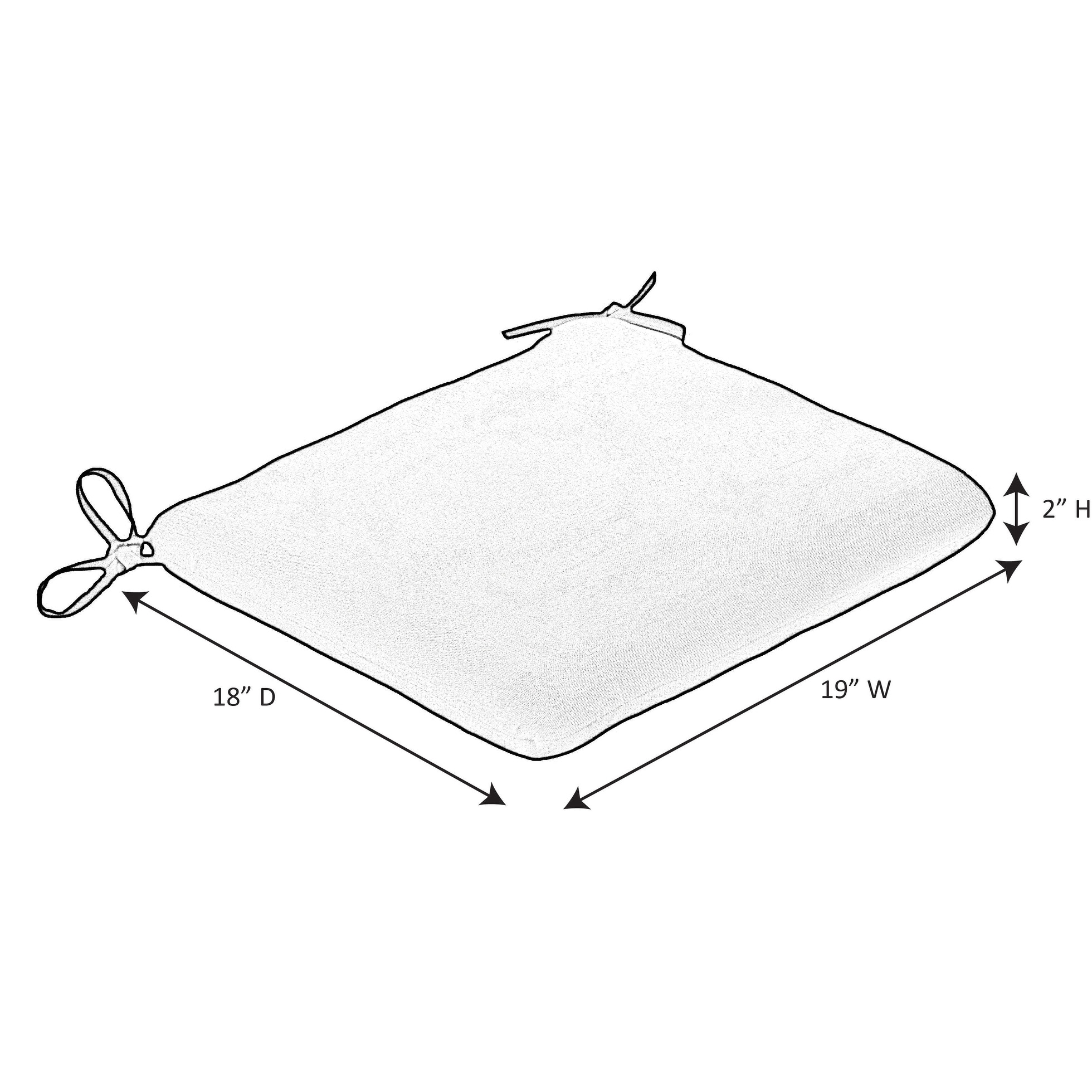 1 Piece Outdoor Seat Cushion 19 X 18