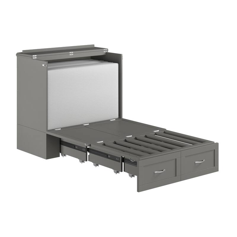 Hamilton Murphy Bed Chest with Storage Drawer and Built-In Charger