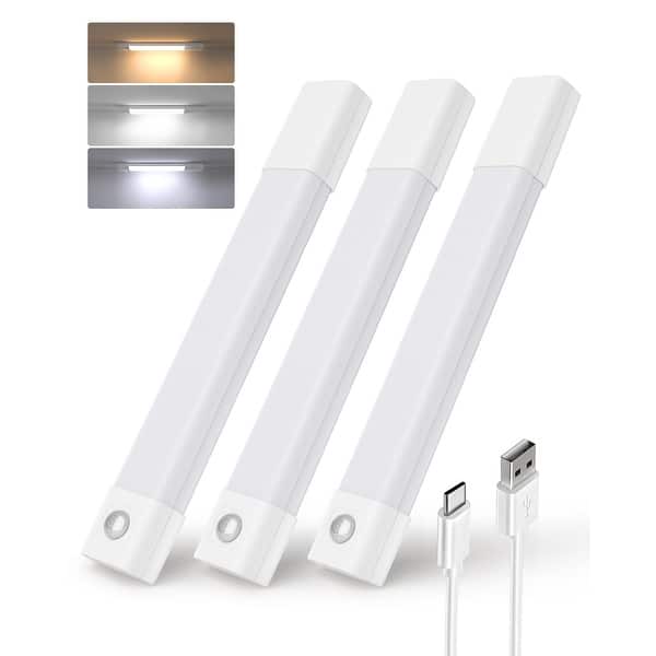 slide 2 of 6, EZVALO under Cabinet Lighting Wireless Motion Sensor-3 Color Temps-3 Pack - White