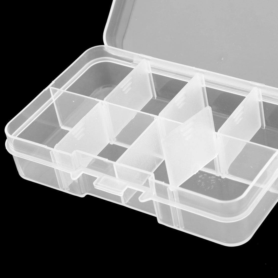 Plastic 8 Compartments Trinket Ring Earring Storage Box Organizer