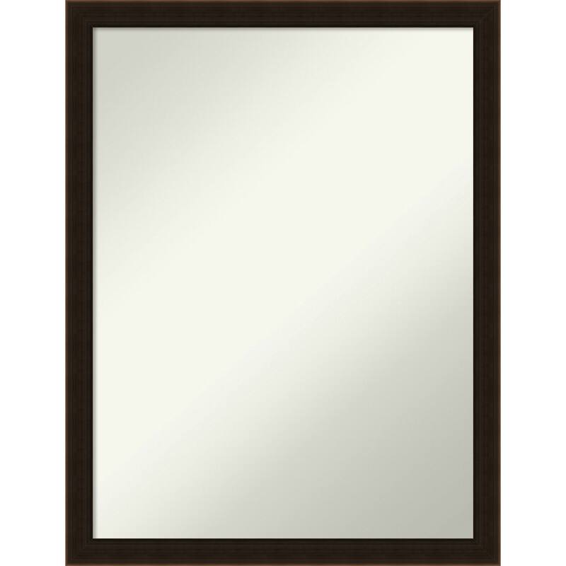 Non-Beveled Wood Bathroom Wall Mirror Frame - Espresso Brown