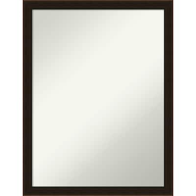 Non-Beveled Wood Bathroom Wall Mirror Frame - Espresso Brown